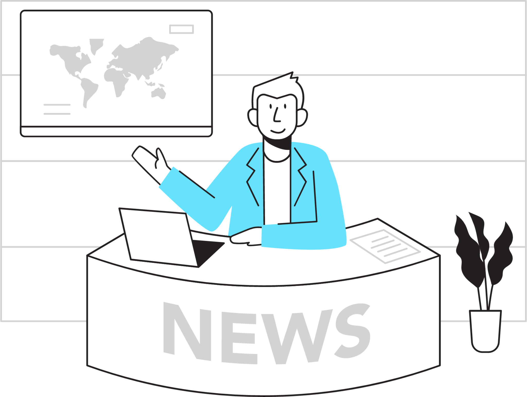 News presenter illustration