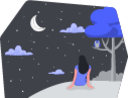 Night Sky Watching illustration