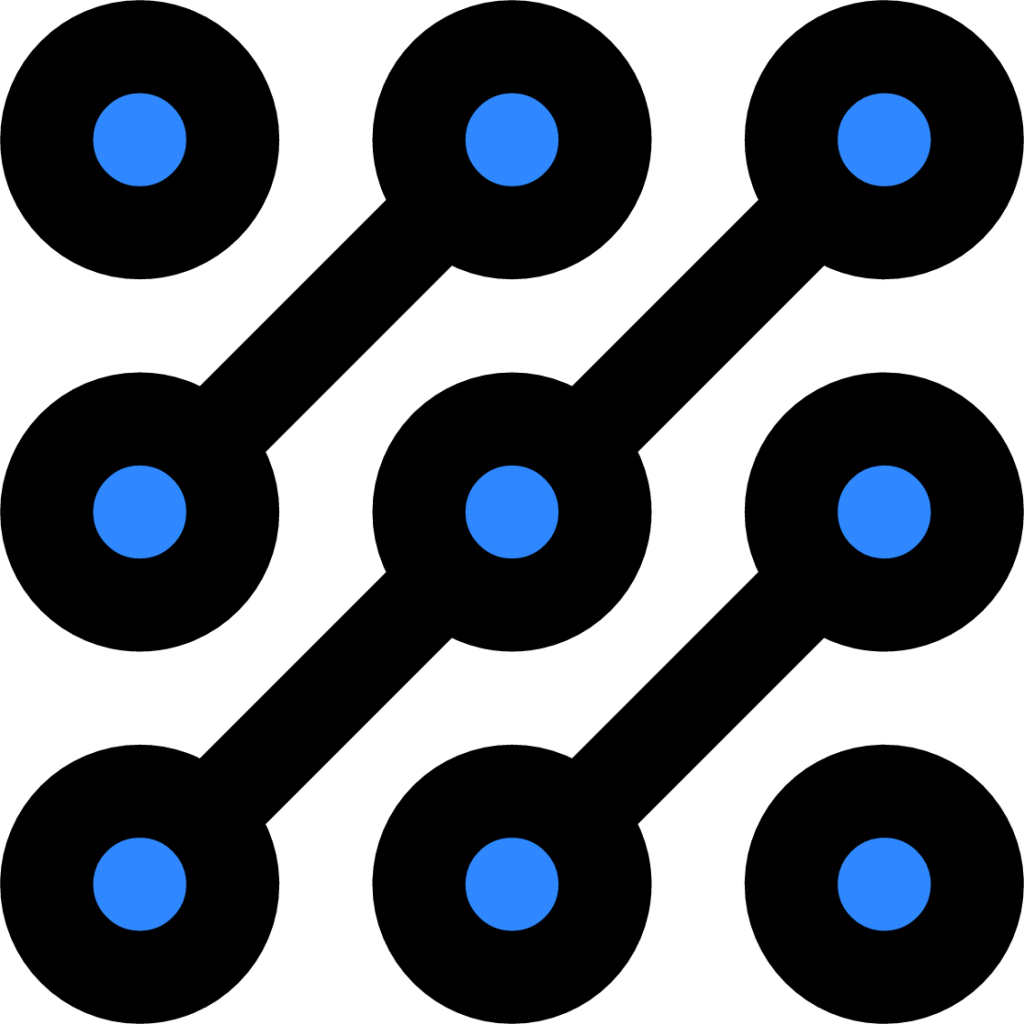 nine points connected icon