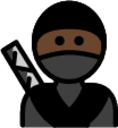 ninja: dark skin tone emoji
