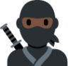 ninja: dark skin tone emoji