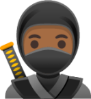 ninja: medium-dark skin tone emoji