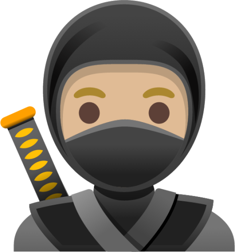ninja: medium-light skin tone emoji