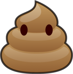 no mouth (poop) emoji