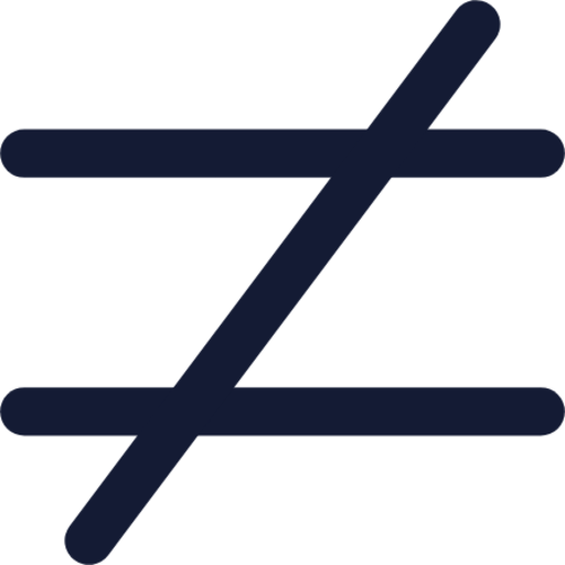 white and blue equal sign icon