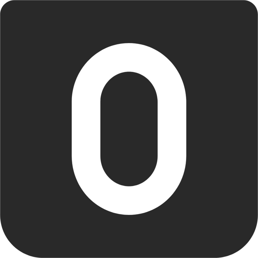 number 0 square icon