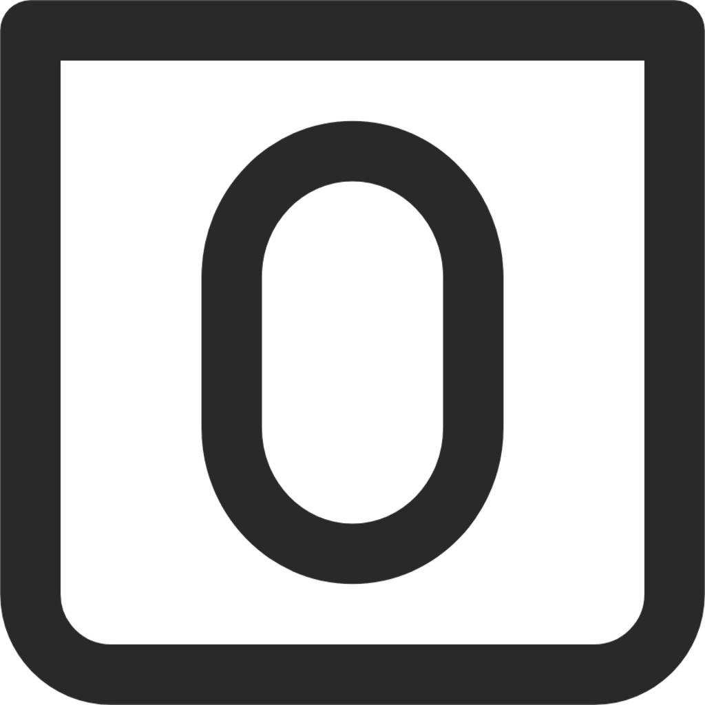 number 0 square icon