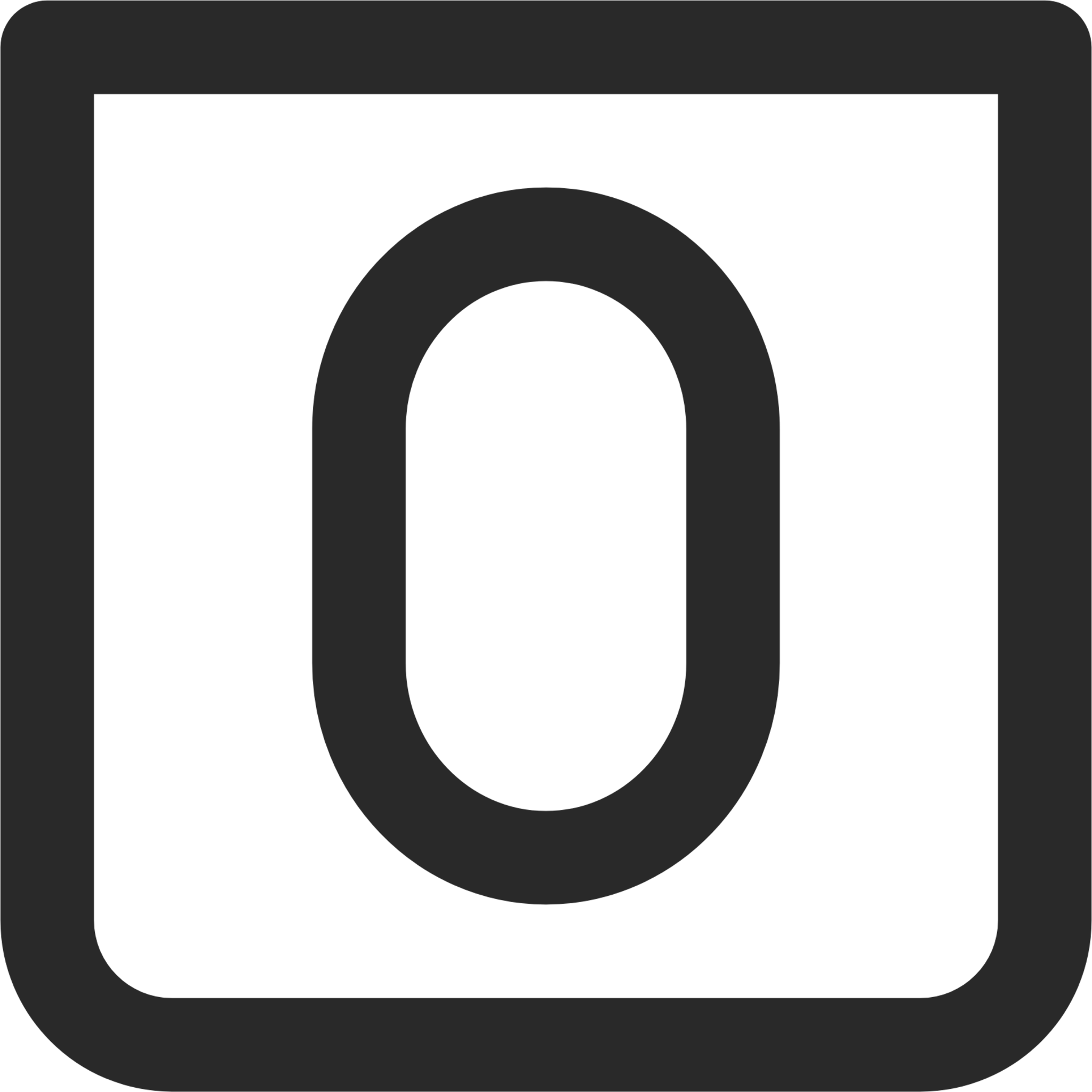 number 0 square icon