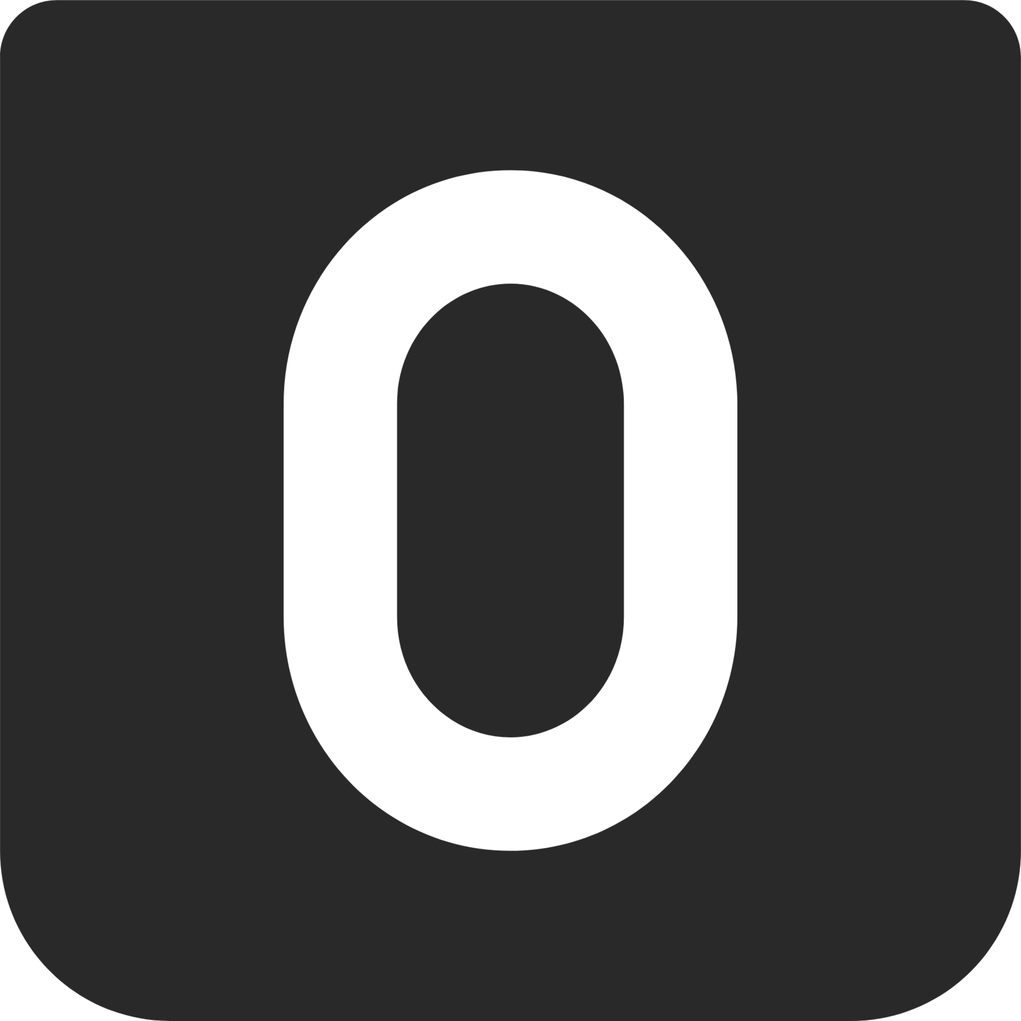 number 0 square icon