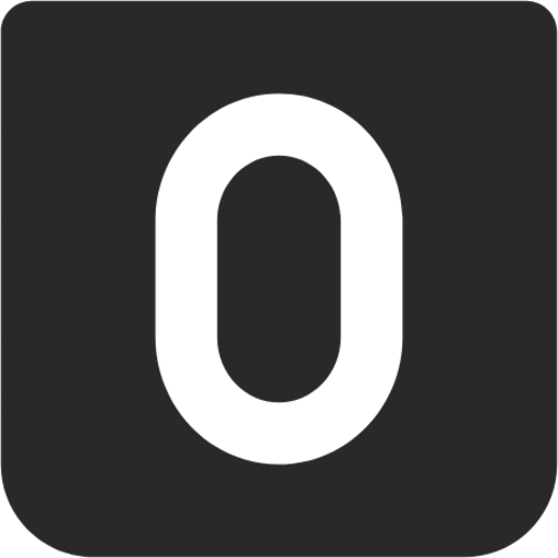 number 0 square icon