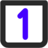 number 1 square icon