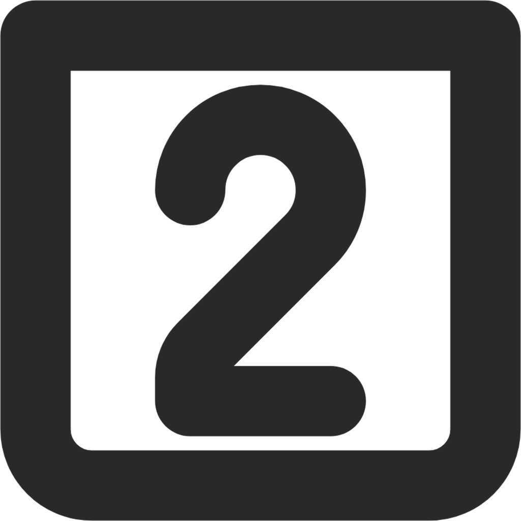 number 2 square icon