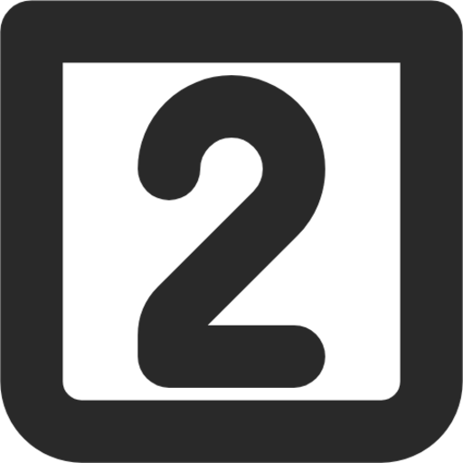 number 2 square icon