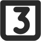 number 3 square icon