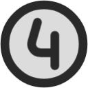 number 4 circle icon