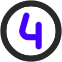 number 4 circle icon