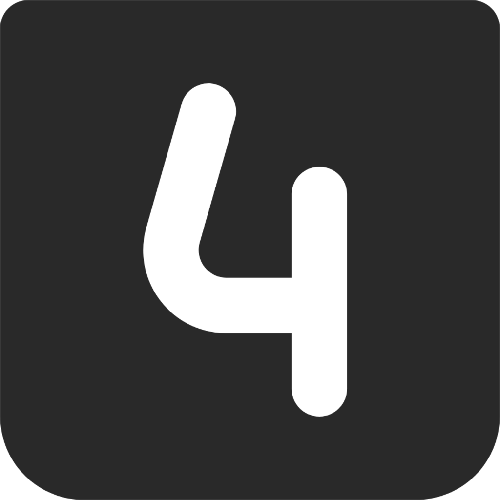 number 4 square icon