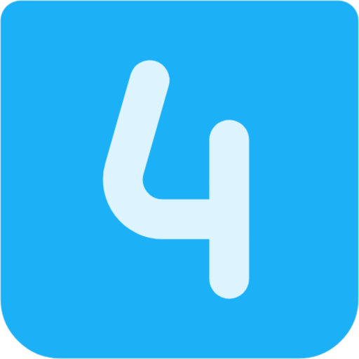 number 4 square icon