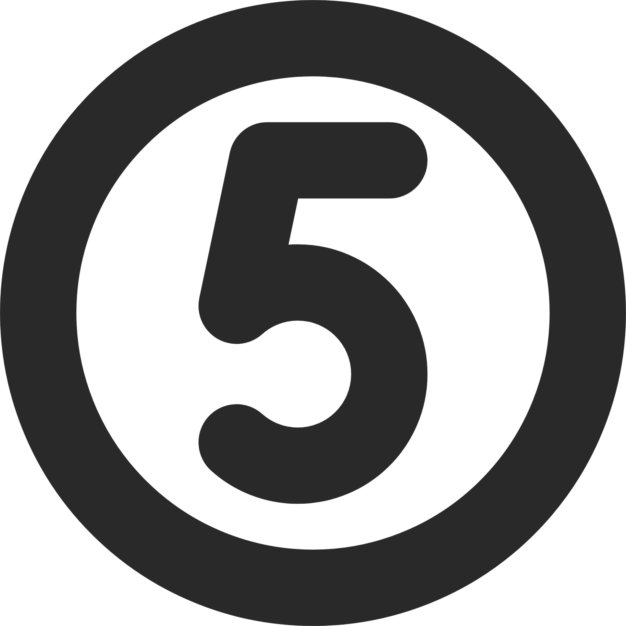 Number Five Clipart Black And White