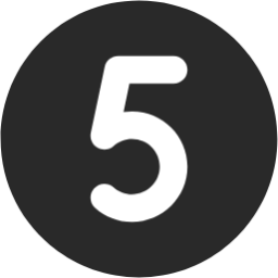 number 5 circle icon