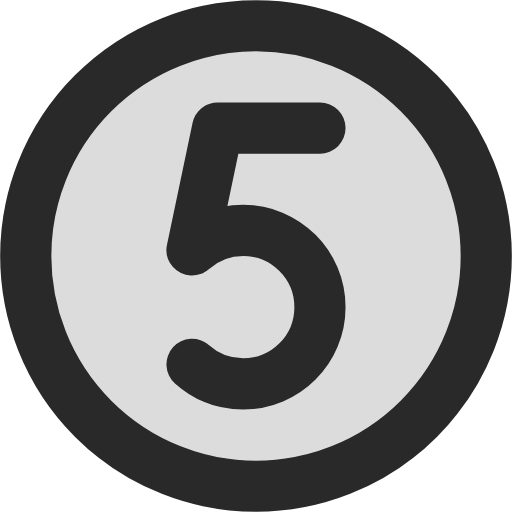 number 5 circle icon
