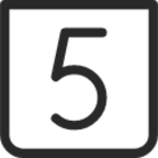 number 5 square icon