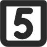 number 5 square icon