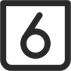 number 6 square icon