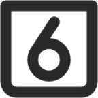 number 6 square icon