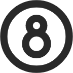 number 8 circle icon