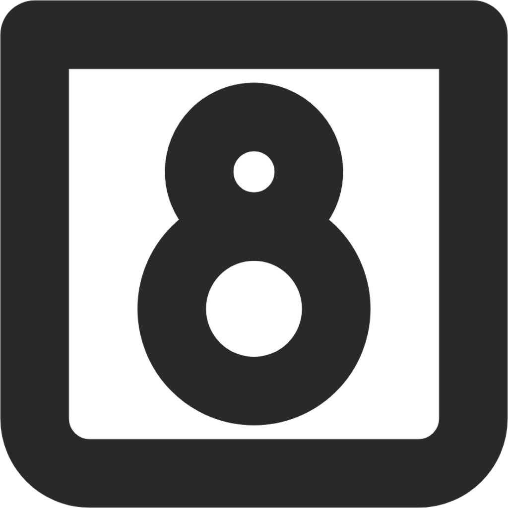 number 8 square icon