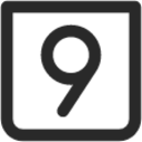 number 9 square icon