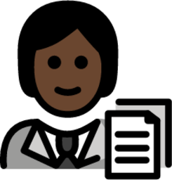 office worker: dark skin tone emoji
