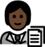 office worker: dark skin tone emoji