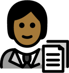 office worker: medium-dark skin tone emoji