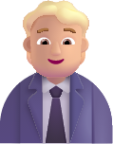 office worker medium light emoji