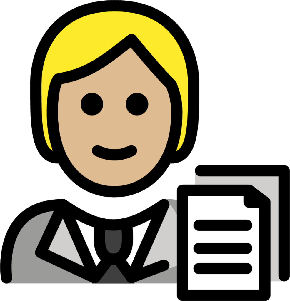 office worker: medium-light skin tone emoji