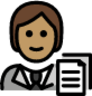 office worker: medium skin tone emoji