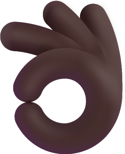 ok hand dark emoji