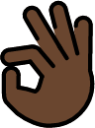 OK hand: dark skin tone emoji