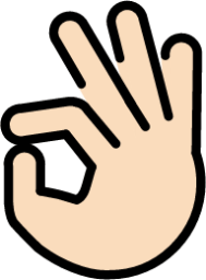 OK hand: light skin tone emoji
