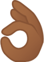OK hand: medium-dark skin tone emoji