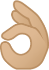 OK hand: medium-light skin tone emoji