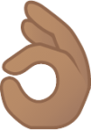 OK hand: medium skin tone emoji
