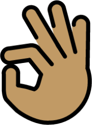 OK hand: medium skin tone emoji
