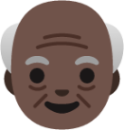 old man: dark skin tone emoji