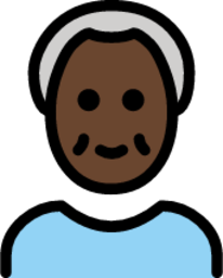 old man: dark skin tone emoji