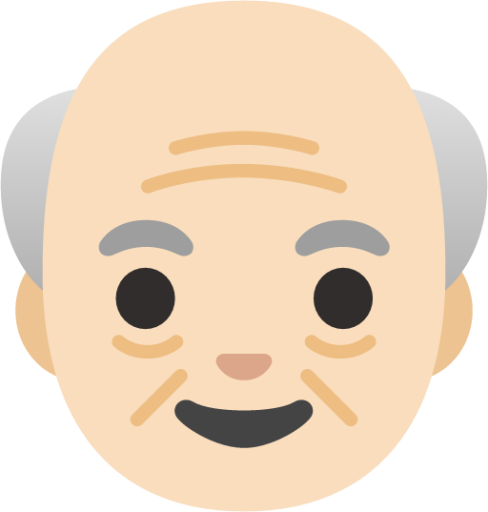 old man: light skin tone emoji
