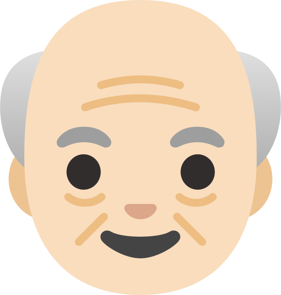 old man: light skin tone emoji