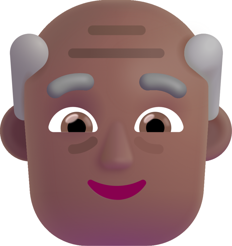 old man medium dark emoji